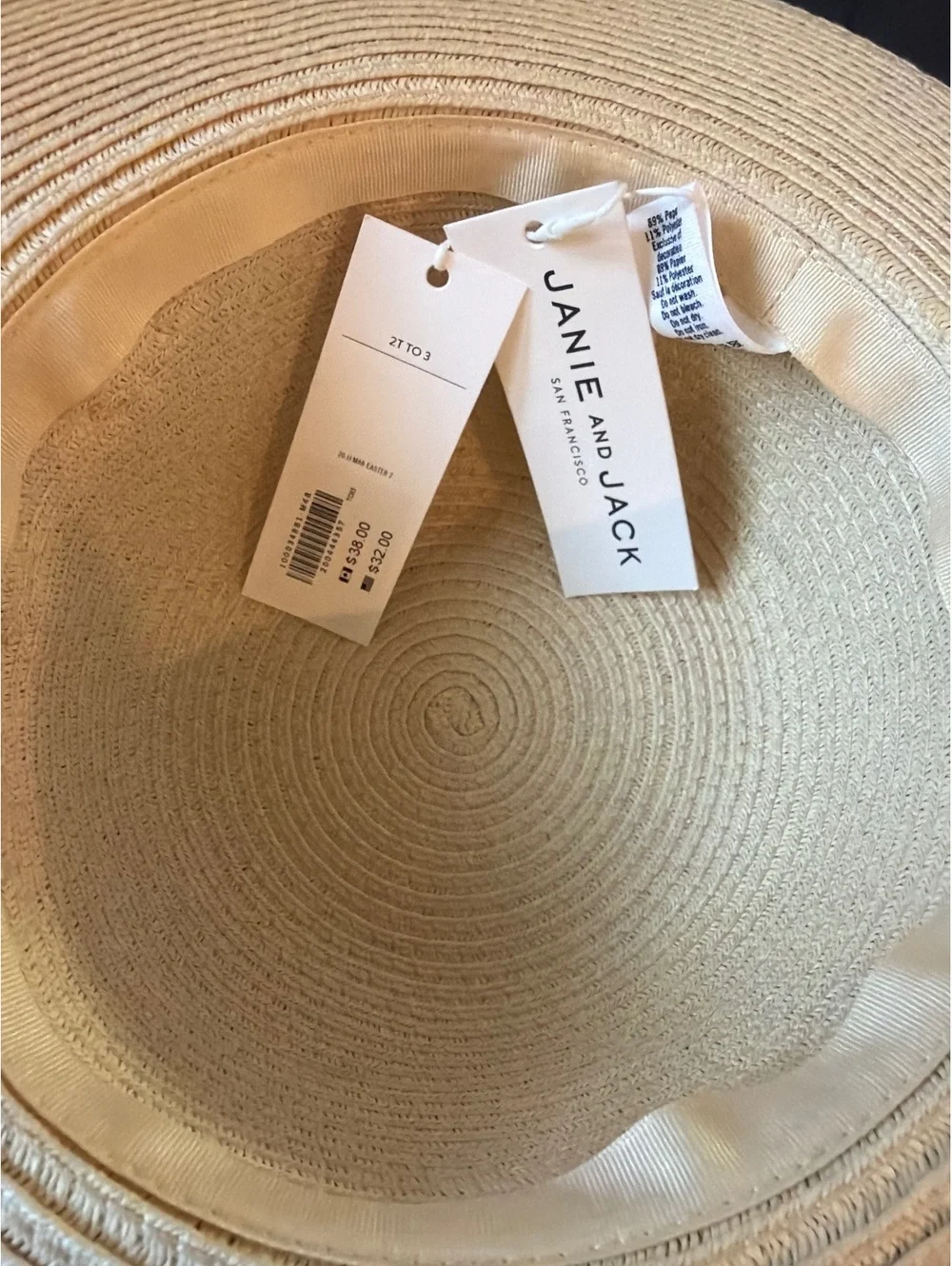 Janie and Jack Girls' Straw Sun Hat with Colorful Flower Accents, Size 6-8Y